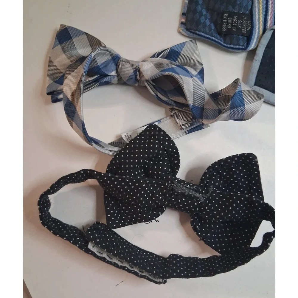 Lot of 6 Boys Zipper Pre-Tied Neckties & 2 Bow Ties Assorted Brands Colors